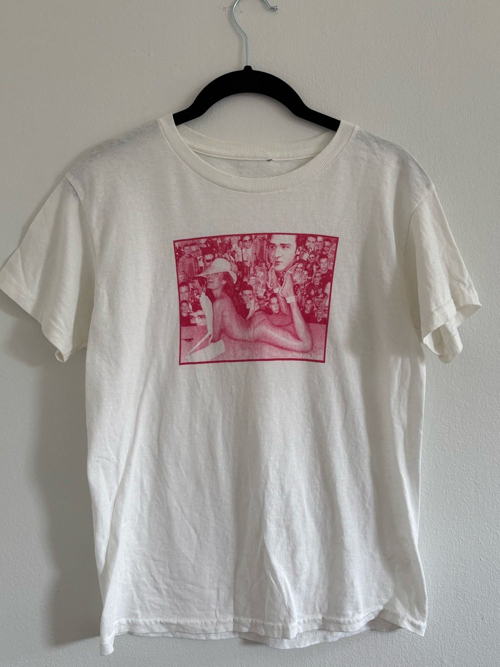 White Vintage-Style Collage Graphic Tee